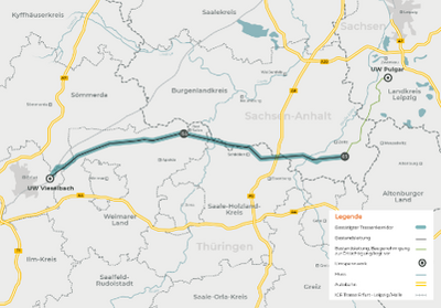 380-kV-Leitung Pulgar - Vieselbach; Abschnitt West (Bad Sulza - Vieselbach)